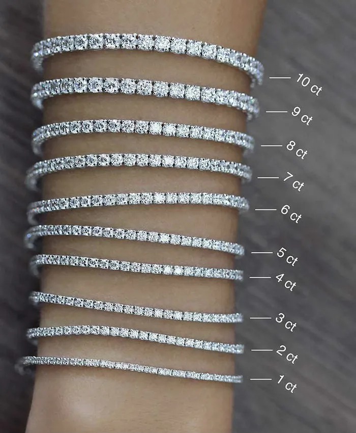 Bracelets 30 ct tw Classic FourProng Natural Diamond Tennis Bracelet in 18K White Gold Goldia