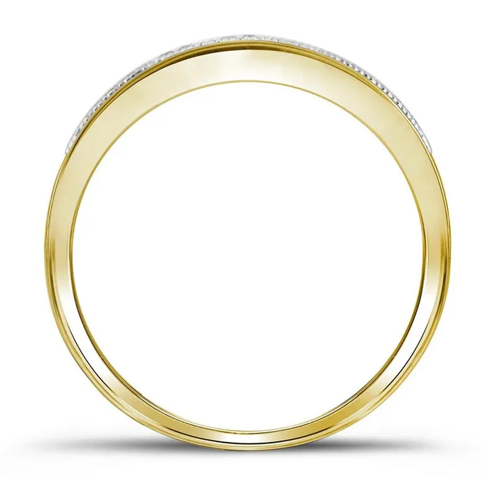 gndatlanta Rings 10k Yellow Gold Round Diamond Rectangle Cluster Bridal Engagement Ring 14 Cttw