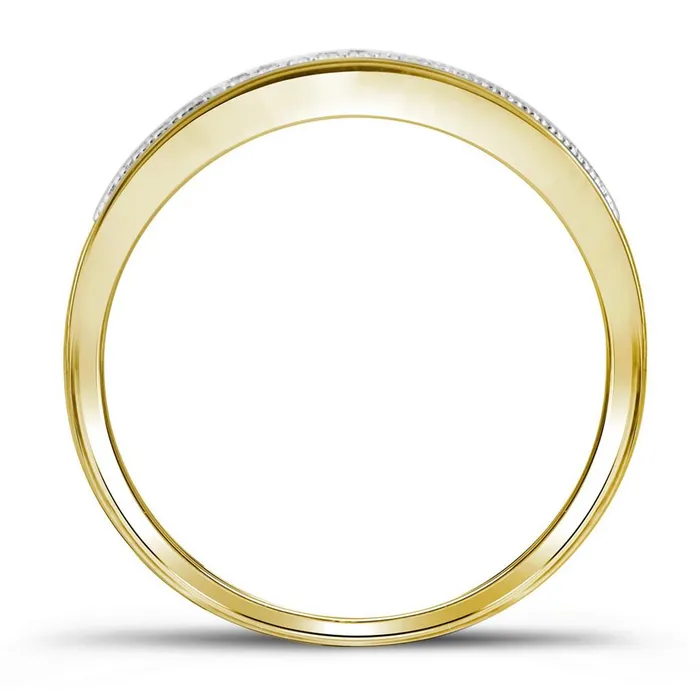 gndatlanta Rings 10k Yellow Gold Round Diamond Rectangle Cluster Bridal Engagement Ring 14 Cttw