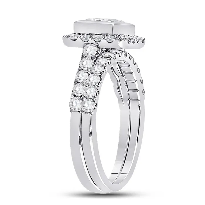 gndatlanta Rings 14k White Gold Princess Diamond Bridal Wedding Ring Set 2 Cttw Certified