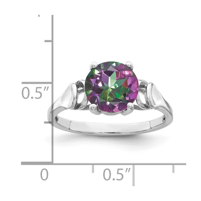 Goldia Rings 14k White Gold 8mm Fire Topaz ring