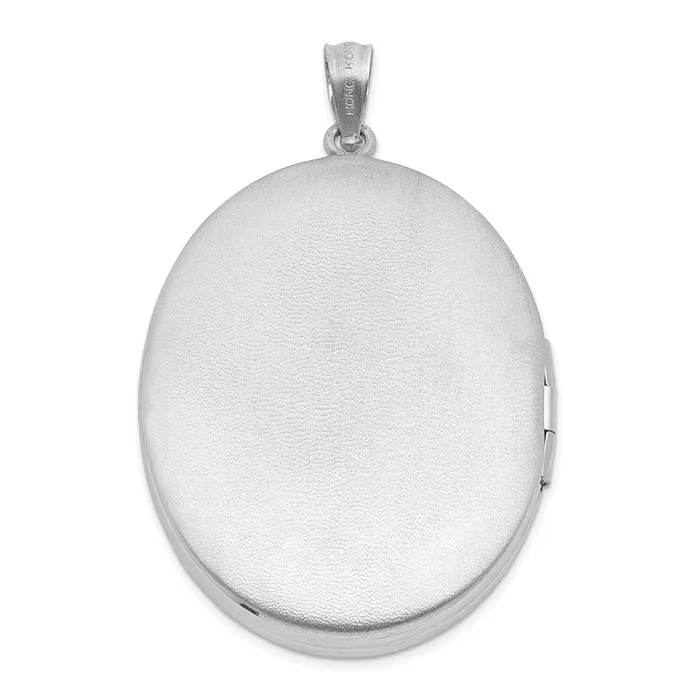 Goldia Rings Sterling Silver Rhodiumplated u0026 Diamond Center Swirl 34mm Oval Locket