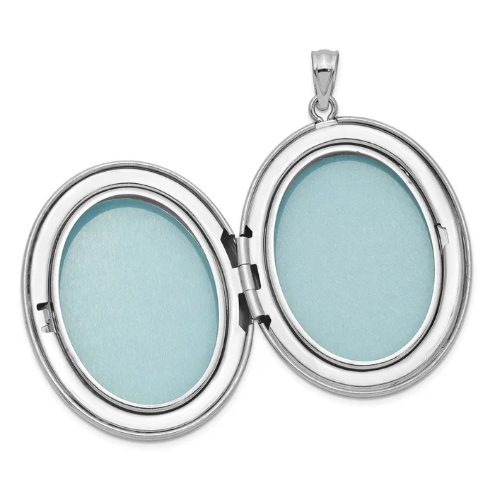 Goldia Rings Sterling Silver Rhodiumplated u0026 Diamond Center Swirl 34mm Oval Locket