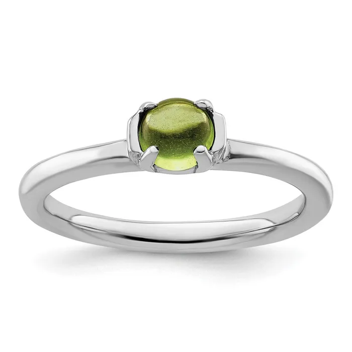 Goldia Rings Sterling Silver Stackable Expressions Polished Peridot Ring