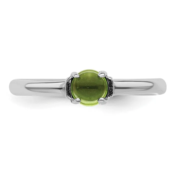 Goldia Rings Sterling Silver Stackable Expressions Polished Peridot Ring