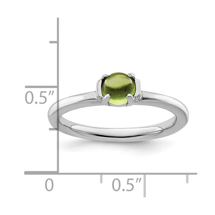 Goldia Rings Sterling Silver Stackable Expressions Polished Peridot Ring
