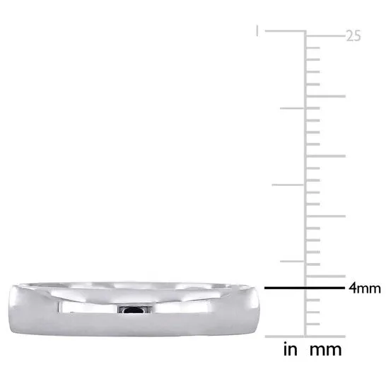 JMS always Rings Original Amour 4mm Polished Finish Wedding Band in 14k White Gold JMS always Rings Original Amour 4mm Polished Finish Wedding Band in 14k White Gold
