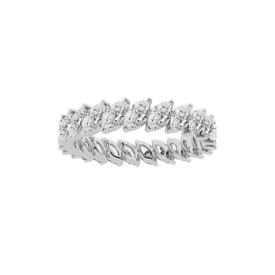 JMS always Rings Original Brilliant Diamond 14K White Gold 2 CTTW Marquise LAB GROWN Diamond Eternity Band GSI JMS always Rings Original Brilliant Diamond 14K White Gold 2 CTTW Marquise LAB GROWN Diamond Eternity Band GSI