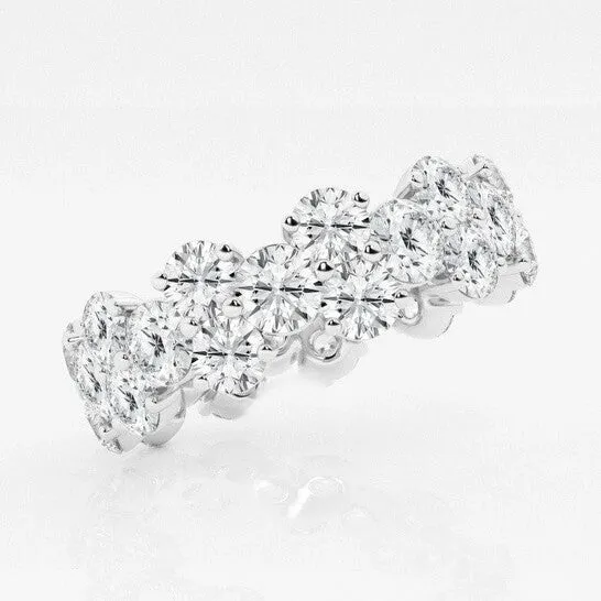 JMS always Rings Original Brilliant Diamond Platinum 4 CTTW Garland RoundCut LAB GROWN Diamond Eternity Band GSI