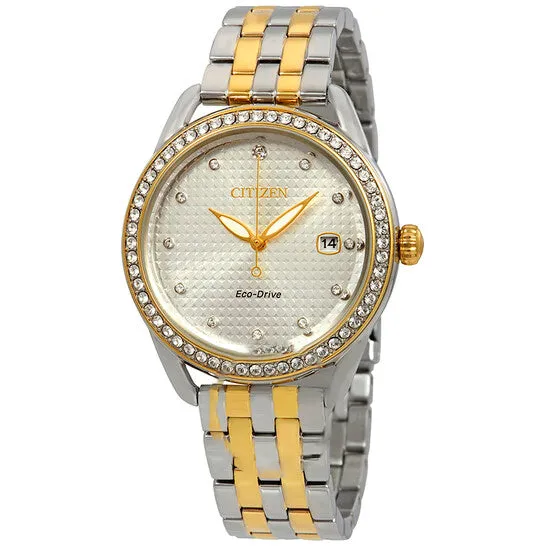 Original Citizen LTR Crystal Silver Dial Twotone Ladies Watch FE611454A JMS always Rings Original Citizen LTR Crystal Silver Dial Twotone Ladies Watch FE611454A JMS always Rings