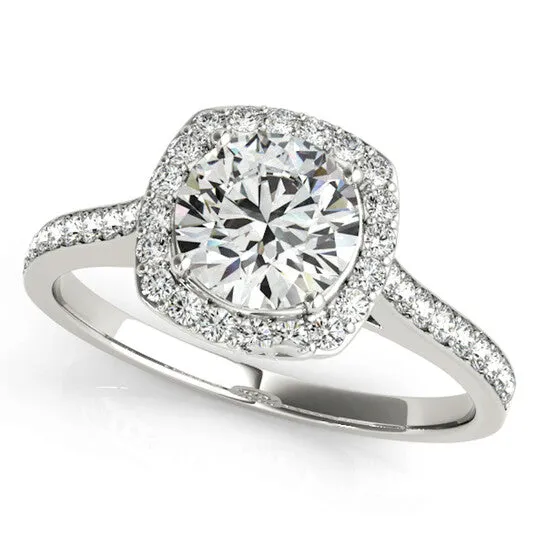 Original Maulijewels 14k White Gold 050 Carat Halo Diamond Engagement Ring JMS always Rings Original Maulijewels 14k White Gold 050 Carat Halo Diamond Engagement Ring JMS always Rings