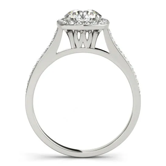 Original Maulijewels 14k White Gold 050 Carat Halo Diamond Engagement Ring JMS always Rings Original Maulijewels 14k White Gold 050 Carat Halo Diamond Engagement Ring JMS always Rings