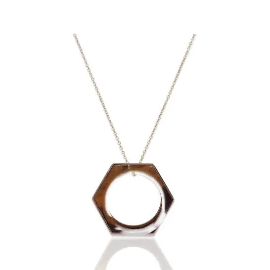 Original Tresorra 18K Yellow Gold Hexagon Tiger Eye RingNecklaceRing Size 575Length 16 inches JMS always Rings Original Tresorra 18K Yellow Gold Hexagon Tiger Eye RingNecklaceRing Size 575Length 16 inches JMS always Rings