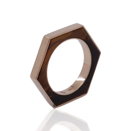Original Tresorra 18K Yellow Gold Hexagon Tiger Eye RingNecklaceRing Size 575Length 16 inches JMS always Rings Original Tresorra 18K Yellow Gold Hexagon Tiger Eye RingNecklaceRing Size 575Length 16 inches JMS always Rings