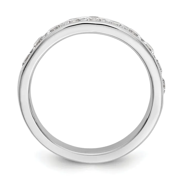 Rings 093ct CZ Solid Real 14K White Gold 10Stone Channel Wedding Band Ring Goldia