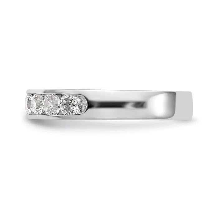 Rings 093ct CZ Solid Real 14K White Gold 10Stone Channel Wedding Band Ring Goldia