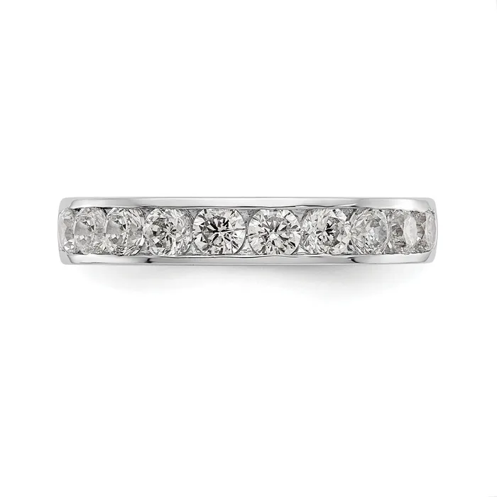 Rings 093ct CZ Solid Real 14K White Gold 10Stone Channel Wedding Band Ring Goldia