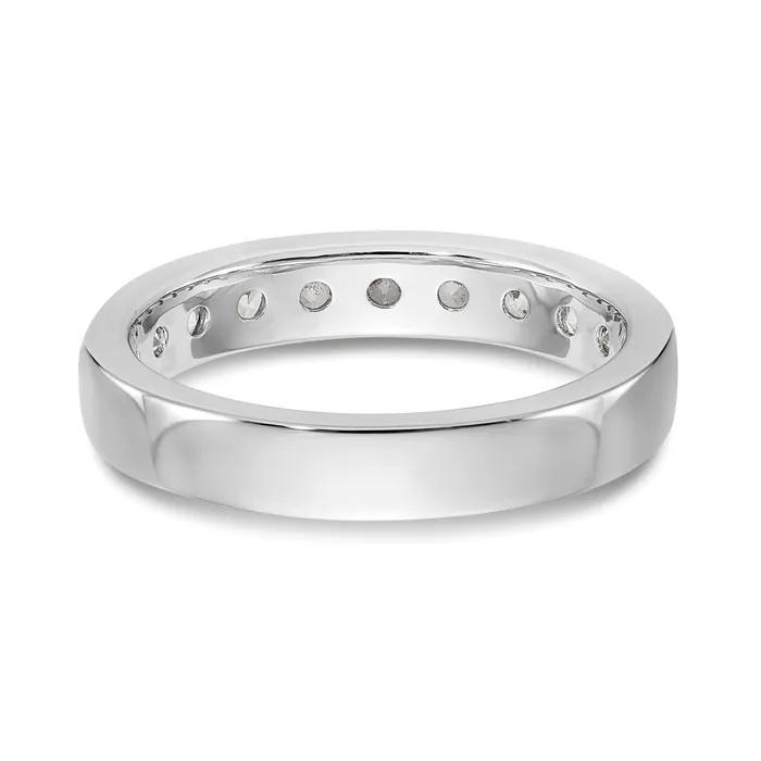 Rings 093ct CZ Solid Real 14K White Gold 10Stone Channel Wedding Band Ring Goldia
