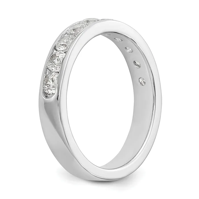 Rings 093ct CZ Solid Real 14K White Gold 10Stone Channel Wedding Band Ring Goldia