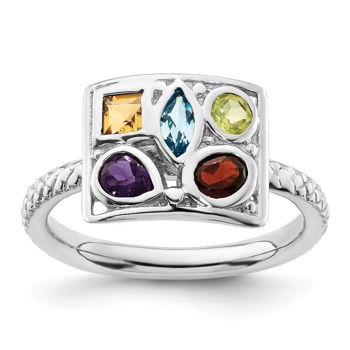 Rings Goldia Sterling Silver Stackable Expressions Gemstone Ring