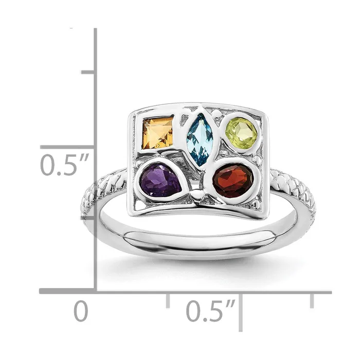 Rings Goldia Sterling Silver Stackable Expressions Gemstone Ring