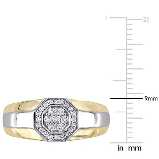 Rings JMS always Original Amour 10k TwoTone Gold 14 CT TDW Diamond Octagonal Mens Ring Rings JMS always Original Amour 10k TwoTone Gold 14 CT TDW Diamond Octagonal Mens Ring