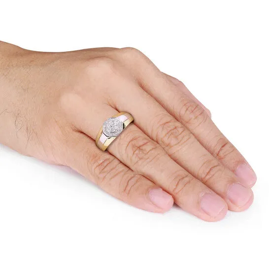 Rings JMS always Original Amour 10k TwoTone Gold 14 CT TDW Diamond Octagonal Mens Ring Rings JMS always Original Amour 10k TwoTone Gold 14 CT TDW Diamond Octagonal Mens Ring