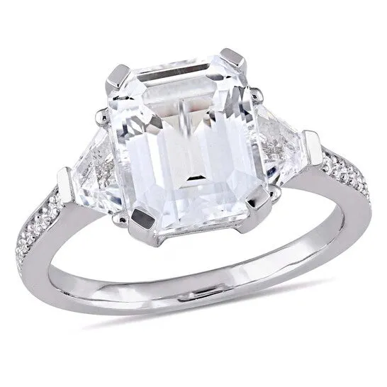 Rings JMS always Original Amour 5 15 CT TGW White Topaz and Diamond Accent Estate Ring in Sterling Silver Rings JMS always Original Amour 5 15 CT TGW White Topaz and Diamond Accent Estate Ring in Sterling Silver