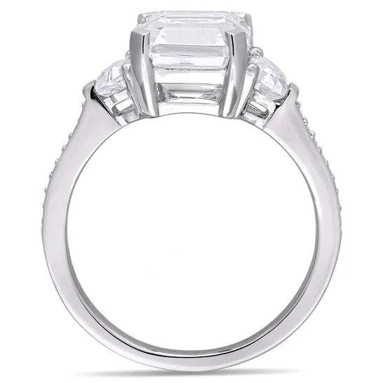 Rings JMS always Original Amour 5 15 CT TGW White Topaz and Diamond Accent Estate Ring in Sterling Silver Rings JMS always Original Amour 5 15 CT TGW White Topaz and Diamond Accent Estate Ring in Sterling Silver
