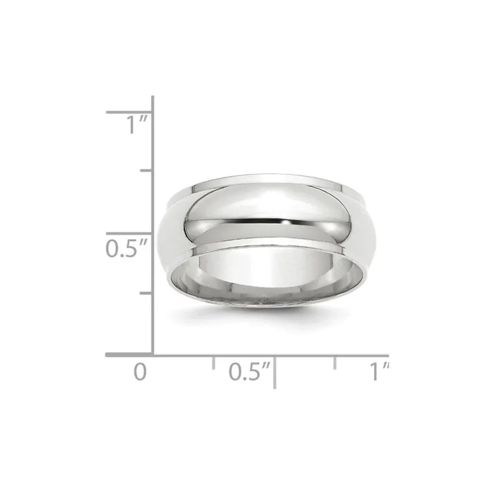 Solid 18K White Gold 8mm Half Round with Edge MensWomens Wedding Band Ring Size 12 Goldia Rings Solid 18K White Gold 8mm Half Round with Edge MensWomens Wedding Band Ring Size 12 Goldia Rings