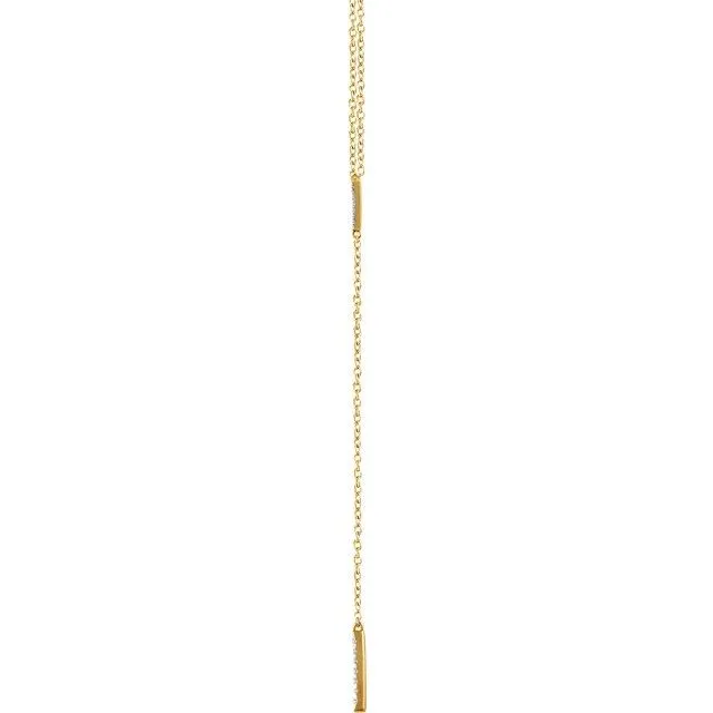 14K Yellow 16 CTW Diamond Triangle Bar Y 1618 Necklace TreasureFineJewelers Necklaces