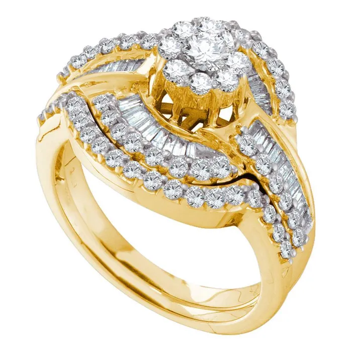 14kt yellow gold womens round diamond bridal wedding engagement ring band set 1 15 cttw54871 North Arrow Shop Rings
