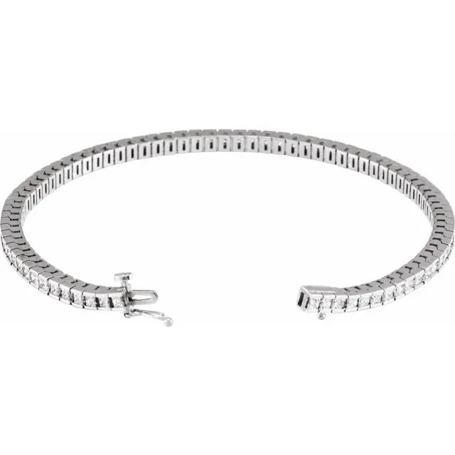 Bracelets TreasureFineJewelers 14K White 3 910 CTW Diamond Line 7 14 Bracelet