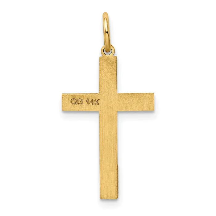 Necklaces TreasureFineJewelers 14k Yellow Gold Laser Designed Cross Pendant