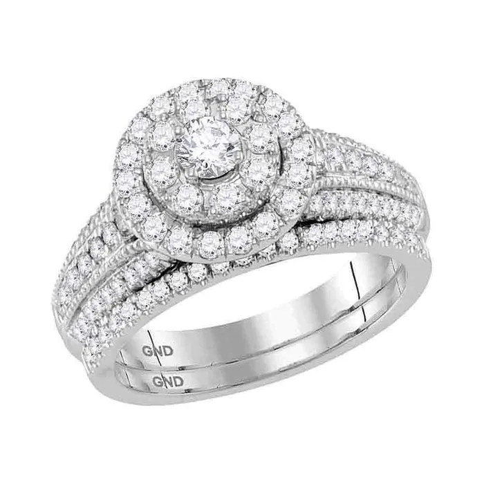 North Arrow Shop Rings 14kt white gold womens round diamond bridal wedding engagement ring band set 100 cttw118464