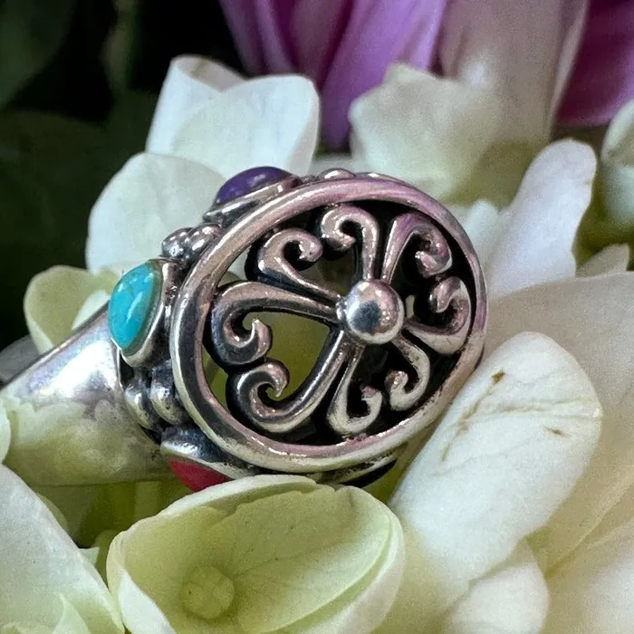 Rings ONeills Estate Jewelry Sterling Silver Multi Stone Ring 55503942