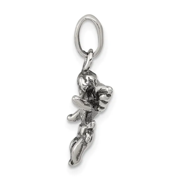 Rings TreasureFineJewelers Sterling Silver Antiqued Angel Charm