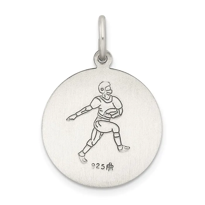 Rings TreasureFineJewelers Sterling Silver St Christopher Football Medal
