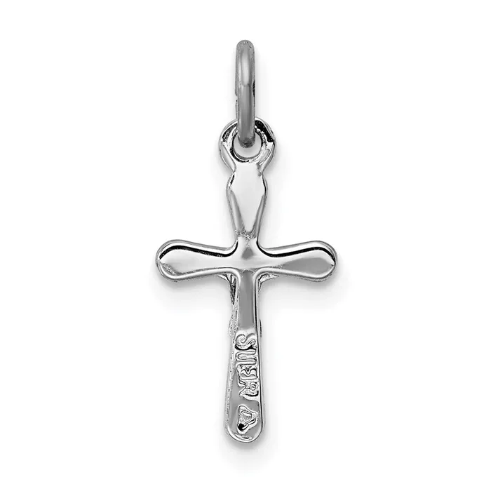 Sterling Silver Rhodiumplated Crucifix Charm TreasureFineJewelers Rings