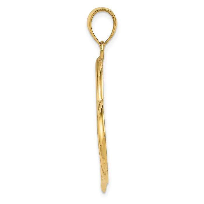TreasureFineJewelers 14K Polished Dangling Heart Pendant Necklaces