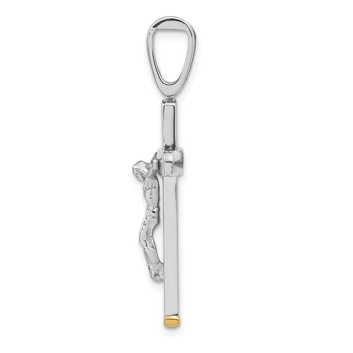 TreasureFineJewelers Rings Leslies 14K Twotone Polished Crucifix Pendant