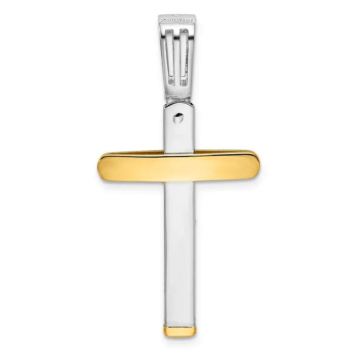 TreasureFineJewelers Rings Leslies 14K Twotone Polished Crucifix Pendant