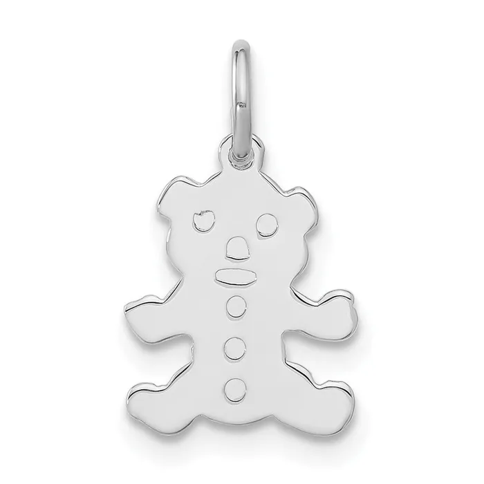 TreasureFineJewelers Rings Sterling Silver Teddy Bear Charm