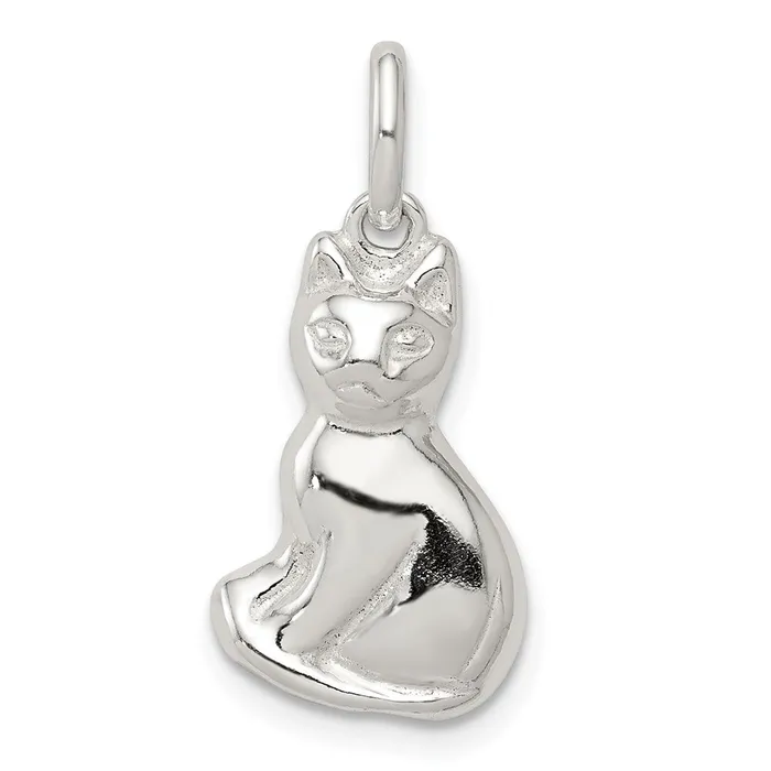 TreasureFineJewelers Sterling Silver Cat Charm Rings