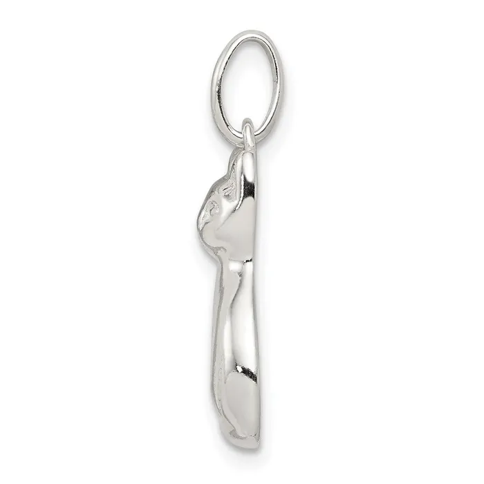 TreasureFineJewelers Sterling Silver Cat Charm Rings