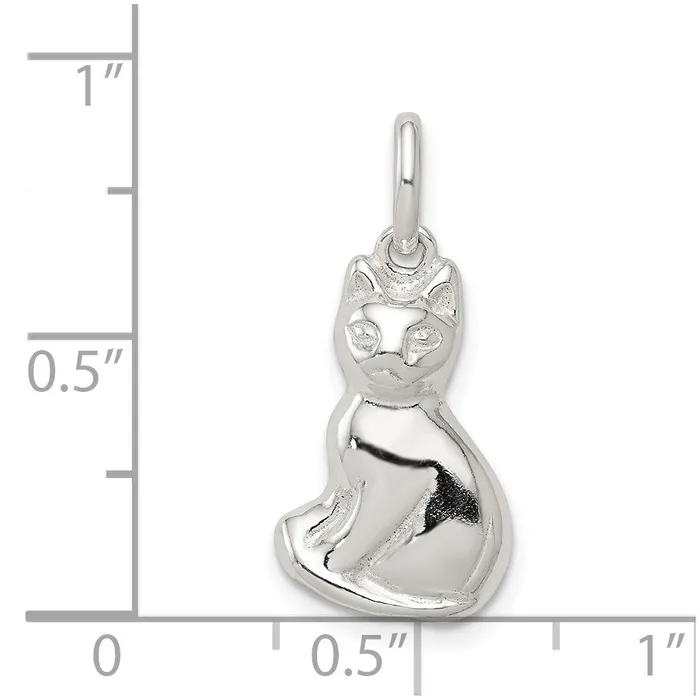 TreasureFineJewelers Sterling Silver Cat Charm Rings