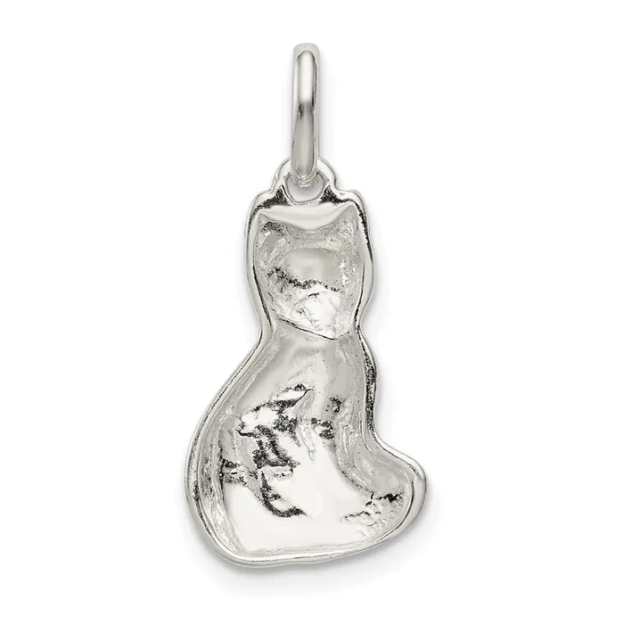 TreasureFineJewelers Sterling Silver Cat Charm Rings