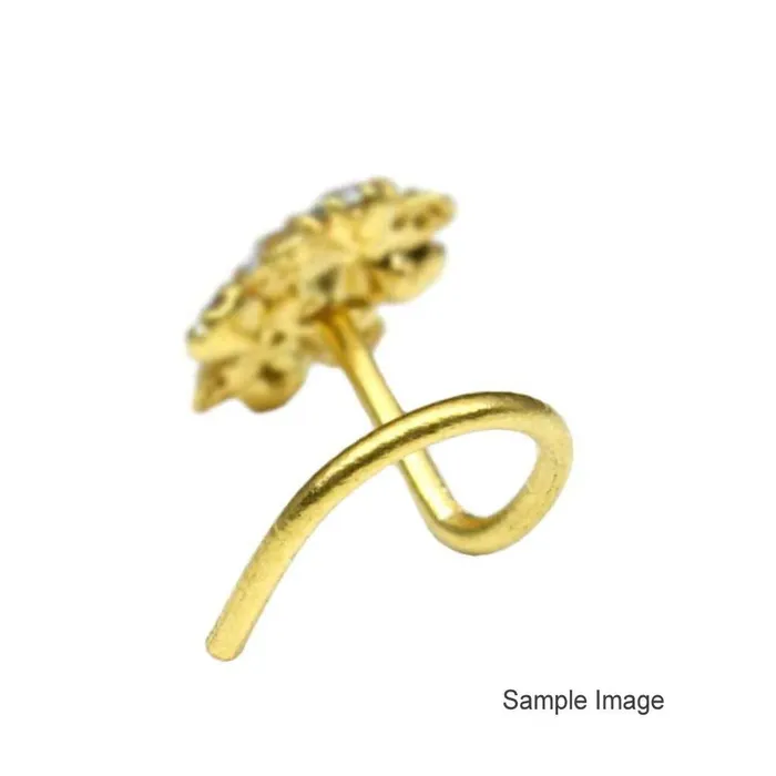 Rings Karizma Jewels Big Ethnic Gold Plated Dangle Indian Nose ring White CZ Twisted nose ring L Bend