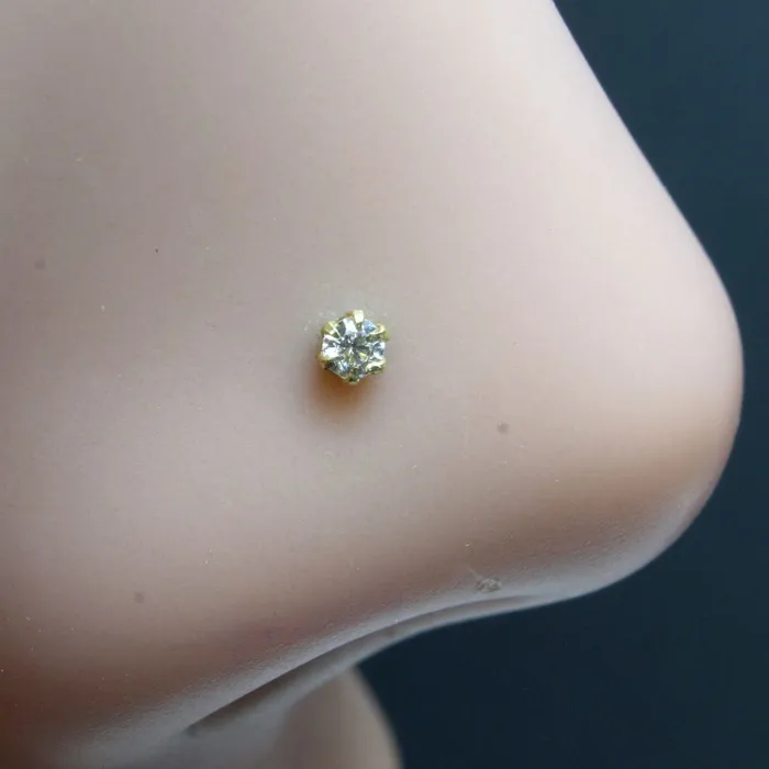 Rings Karizma Jewels tiny 4pc set gold filled Nose stud red green orange white CZ nose ring Push Pin