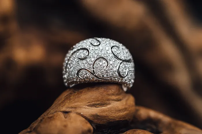 14k White Gold Pave Diamond Ring S Kashi Rings